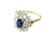 Vintage Sapphire Cluster Ring