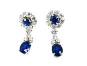 Vintage Sapphire and Diamond Drop Earrings