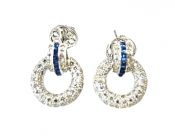 Vintage Style Sapphire and Diamond Earrings