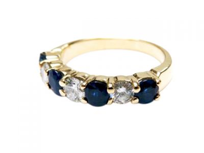 Vintage .53ct Diamond and 1.43ct Sapphire 14kt Ring