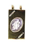 Secrett Amethyst & Diamond Brooch or Pendant