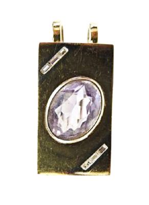 Secrett Amethyst & Diamond Brooch or Pendant