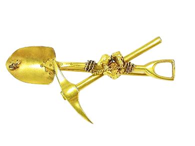 Shovel and Pick Brooch