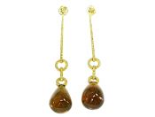 Vintage Smokey Quartz Drop Earrings