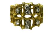 Vintage Diamond and Nugget Gold Ring
