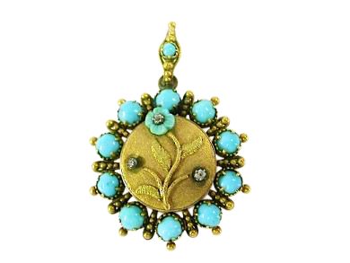 Turquoise Mourning Brooch