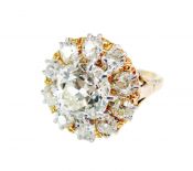 Victorian 2.55ct Diamond Cluster 14kt Ring