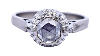 Victorian .23ct Diamond Solitaire Platinum Ring