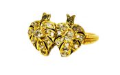 Victorian Double Heart Diamond Ring