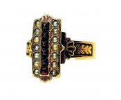 Victorian Garnet and Seed Pearl Ring