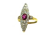 Victorian Ruby and Diamond Navette Ring