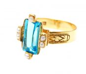 Victorian Topaz and Pearl Ring