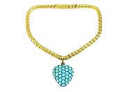 Victorian Turquoise Heart  Mourning Bracelet