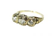 Vintage 3 Diamond Engagement Ring