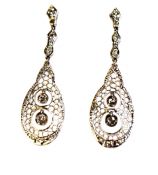 Vintage Diamond Drop Earrings