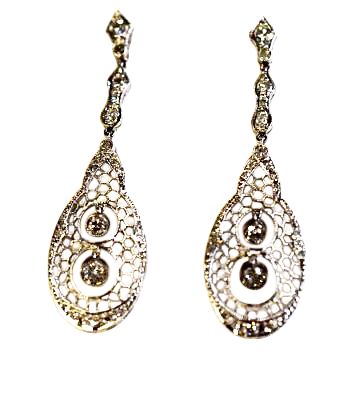 Vintage Diamond Drop Earrings