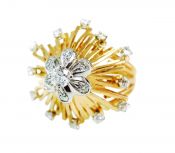 Vintage Diamond Floral Ring