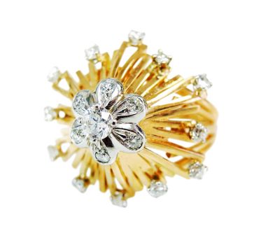 Vintage Diamond Floral Ring