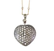 Vintage Diamond Heart Pendant
