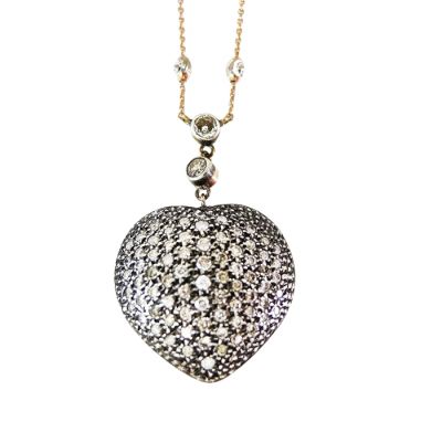 Vintage Diamond Heart Pendant