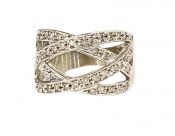 Vintage Diamond Interlocking Band Ring