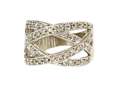 Vintage Diamond Interlocking Band Ring