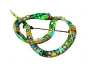 Vintage Enamel and Paste Snake Brooch