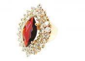 Vintage 1.96ct Garnet and Diamond 14kt Ring