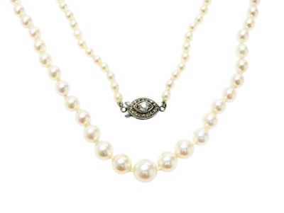 Vintage Graduated Cultured Pearl Necklace