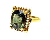 Vintage Green Tourmaline Solitaire Ring