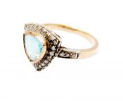 Vintage Inspired Aquamarine and Diamond Ring