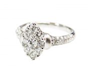 Vintage Inspired Diamond Navette Cluster Ring