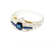 Vintage Inspired Sapphire and Diamond Ring