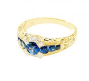 Vintage Inspired Sapphire and Diamond Ring