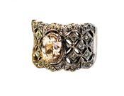 Vintage 2.32ct Kunzite and Diamond 18kt Ring