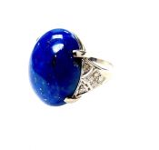 Vintage Lapis and Diamond Ring