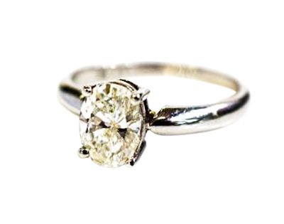 Vintage Oval Diamond Solitaire Ring