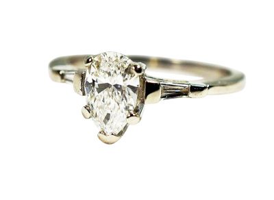 Vintage Pear Diamond Ring