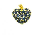 Vintage Sapphire Heart Pendant