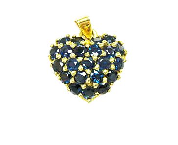 Vintage Sapphire Heart Pendant