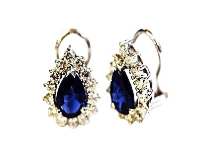 Vintage Sapphire and Diamond Earrings