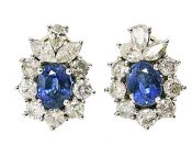 Vintage Sapphire and Diamond Earrings
