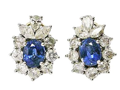 Vintage Sapphire and Diamond Earrings