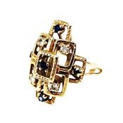 Vintage 0.42ct Sapphire and Diamond Ring