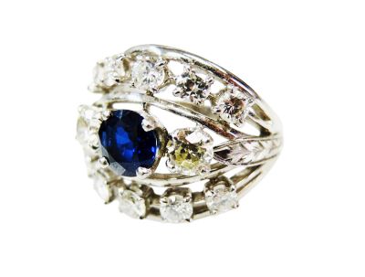 Vintage Sapphire and Diamond Ring