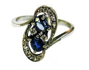 Vintage Sapphire and Diamond Toi et Moi Ring