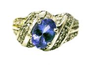 Vintage Tanzanite and Diamond Ring