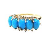 Vintage Turquoise and Diamond Ring