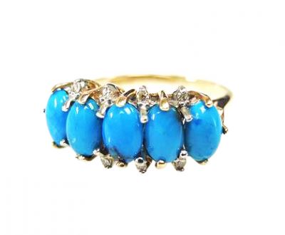 Vintage Turquoise and Diamond Ring