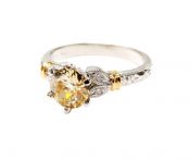 Vintage Yellow Diamond Engagement Ring